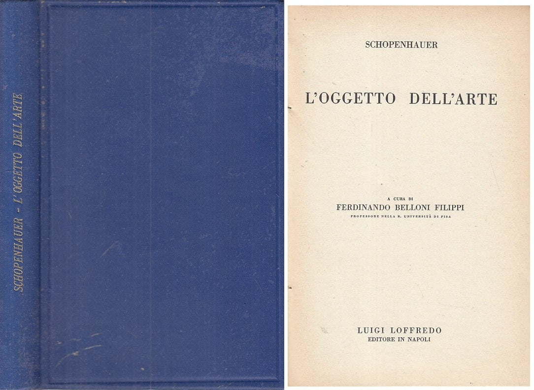 LS- L'OGGETTO DELL'ARTE - SCHOPENHAUER - LOFFREDO --- 1934 - C - ZFS324