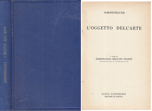 LS- L'OGGETTO DELL'ARTE - SCHOPENHAUER - LOFFREDO --- 1934 - C - ZFS324