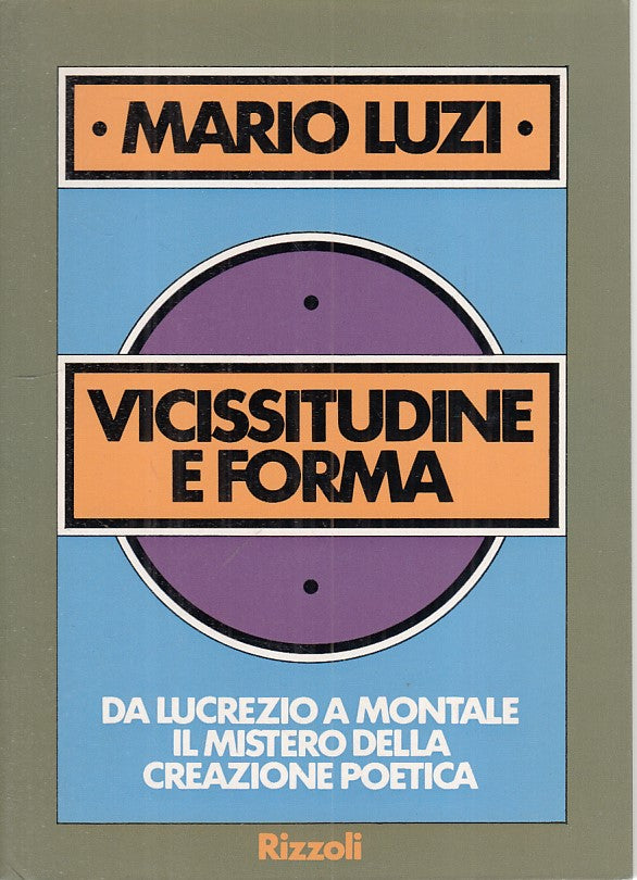LS- VICISSITUDINE E FORMA - LUZI - RIZZOLI - SAGGI - 1a ED. - 1974 - B - ZFS310