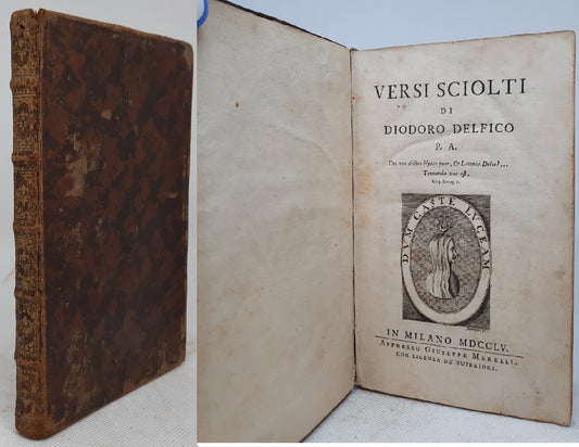 LH- VERSI SCIOLTI DI DIODORO DELFICO SETTECENTINA -- MARELLI --- 1755 - C- XFS45