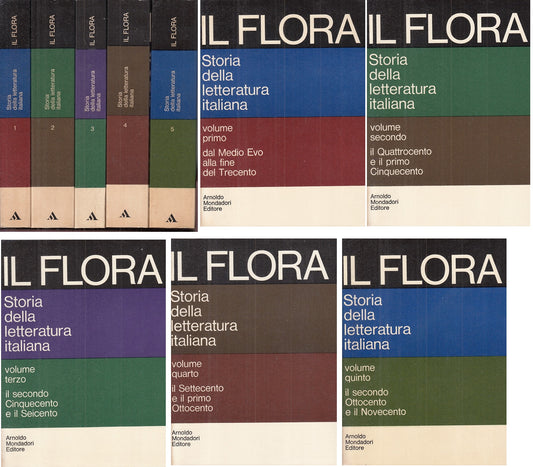 LS- STORIA LETTERATURA ITALIANA 5 VOLL. - FLORA - MONDADORI --- 1972 - B - ZFS97