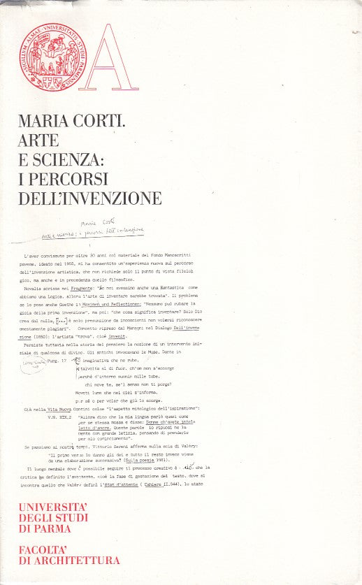 LZ- ARTE E SCIENZA PERCORSI INVENZIONE-- PARMA- ARCHITETTURA-- 2000 - BS - ZFS84