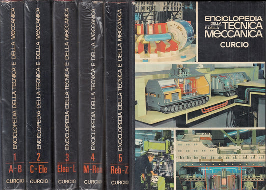 LZ- ENCICLOPEDIA TECNICA E MECCANICA 1/5 VOLUMI COMPLETA-- CURCIO--- 1970- CS- YFS