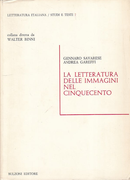 LS- LA LETTERATURA DELLE IMMAGINI NEL CINQUECENTO-- BULZONI --- 1980 - B - ZFS57