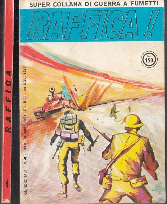 FZ- RAFFICA N.4 GUERRA A FUMETTI -- EDIZIONI GRAFICHE ITALIANE - 1970 - B - TFX