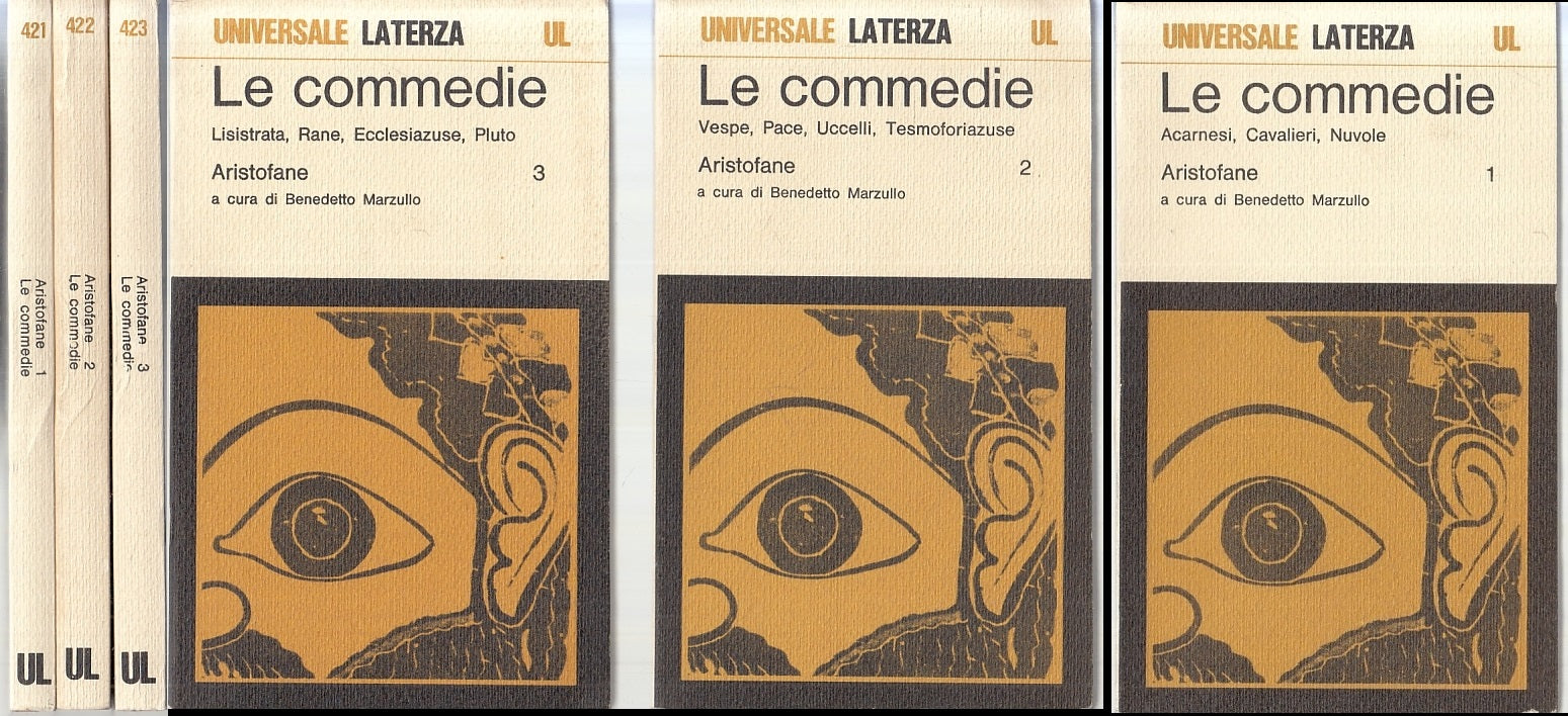 LS- LE COMMEDIE ARISTOFANE 3 VOLUMI - MARZULLO - LATERZA - UL-- 1977- B - XFS118