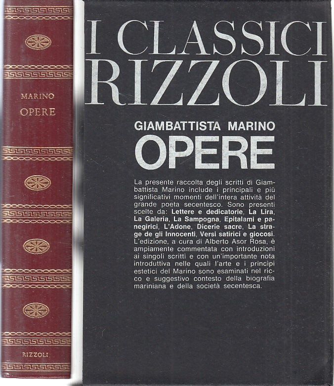 LN- OPERE COME NUOVO- GIAMBATTISTA MARINO - CLASSICI RIZZOLI--- 1967- CS- XFS118
