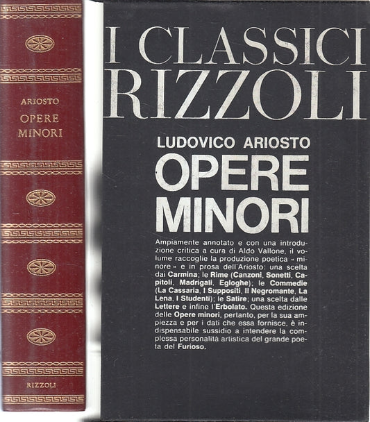 LN- OPERE MINORI COME NUOVO - ARIOSTO - I CLASSICI RIZZOLI --- 1964 - CS- XFS118