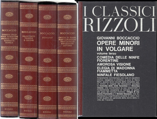 LN- OPERE MINORI IN VOLGARE 1/4- BOCCACCIO- CLASSICI RIZZOLI--- 1969- CS- XFS118