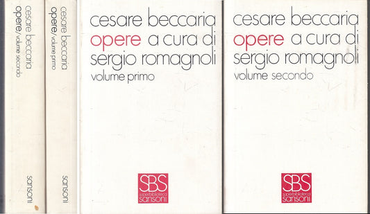 OPERE 2 VOLUMI ROMANGOLI - CESARE BECCARIA- SANSONI- SBS-- 1968- BS- XFS119
