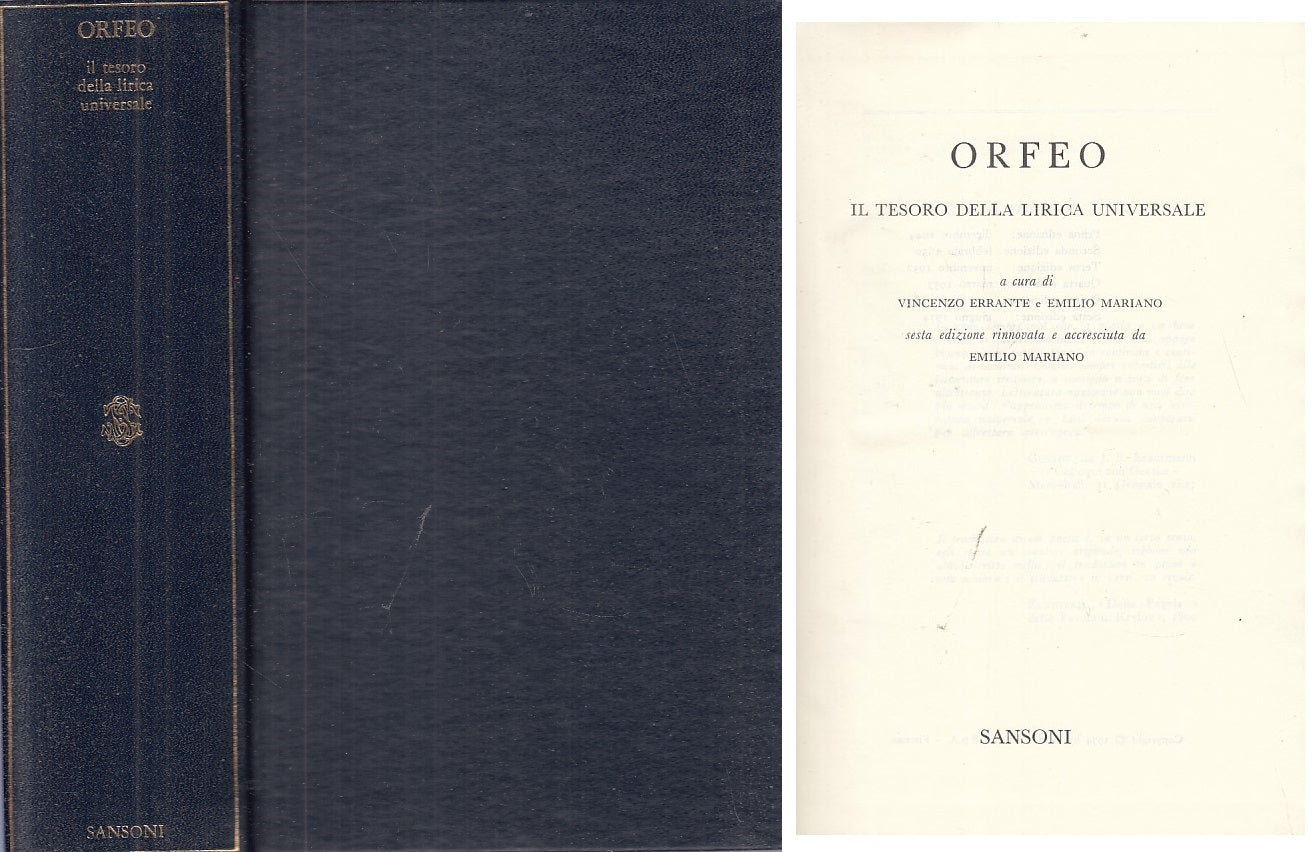LS- ORFEO IL TESORO DELLA LIRICA UNIVERSALE -- SANSONI --- 1974 - C - ZFS293