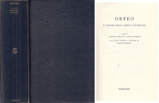 LS- ORFEO IL TESORO DELLA LIRICA UNIVERSALE -- SANSONI --- 1974 - C - ZFS293