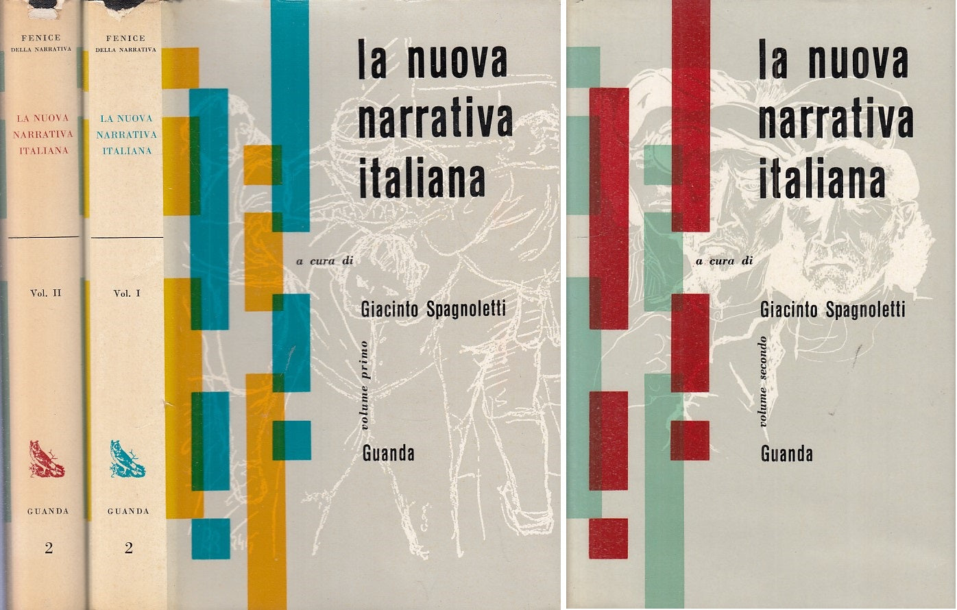 LS- NUOVA NARRATIVA ITALIANA 2 VOLL.- SPAGNOLETTI- GUANDA --- 1958 - CS - ZFS292