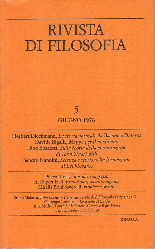LS- RIVISTA DI FILOSOFIA N.5 -- EINAUDI --- 1976 - B - ZFS393