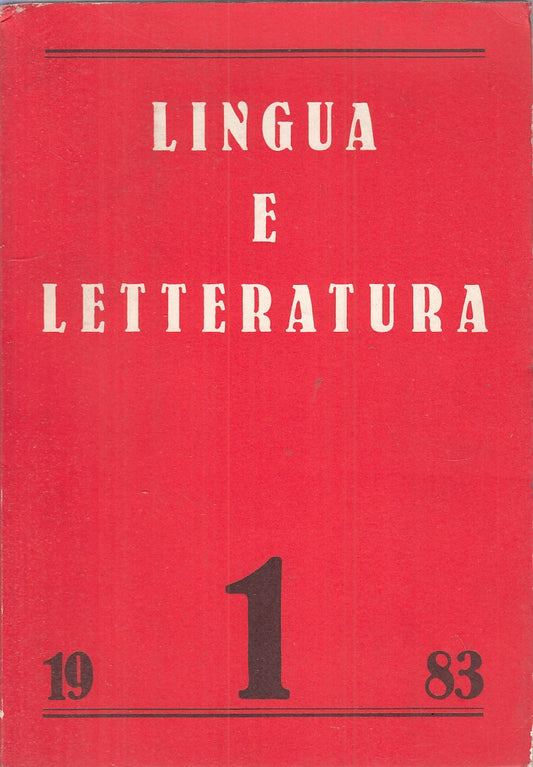 LS- LINGUA E LETTERATURA N.1 -- ISTITUTO LINGUE MODERNE --- 1983 - B - ZFS396