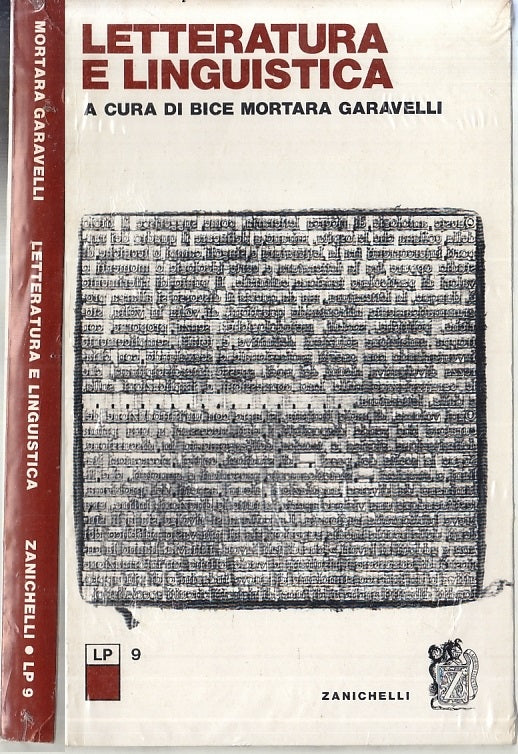 LS- LETTERATURA E LINGUISTICA - MORTARA GARAVELLI- ZANICHELLI--- 1977- B- XFS123