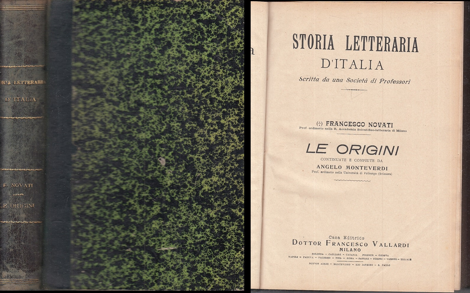 LH- STORIA LETTERARIA D'ITALIA LE ORIGINI - NOVATI - VALLARDI--- 1925- C- ZFS786