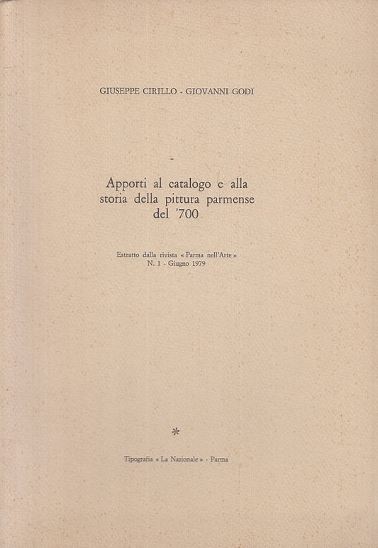 LT- STORIA PITTURA PARMENSE DEL '700 - CIRILLO - PARMA ARTE -- 1979- B- WPR319