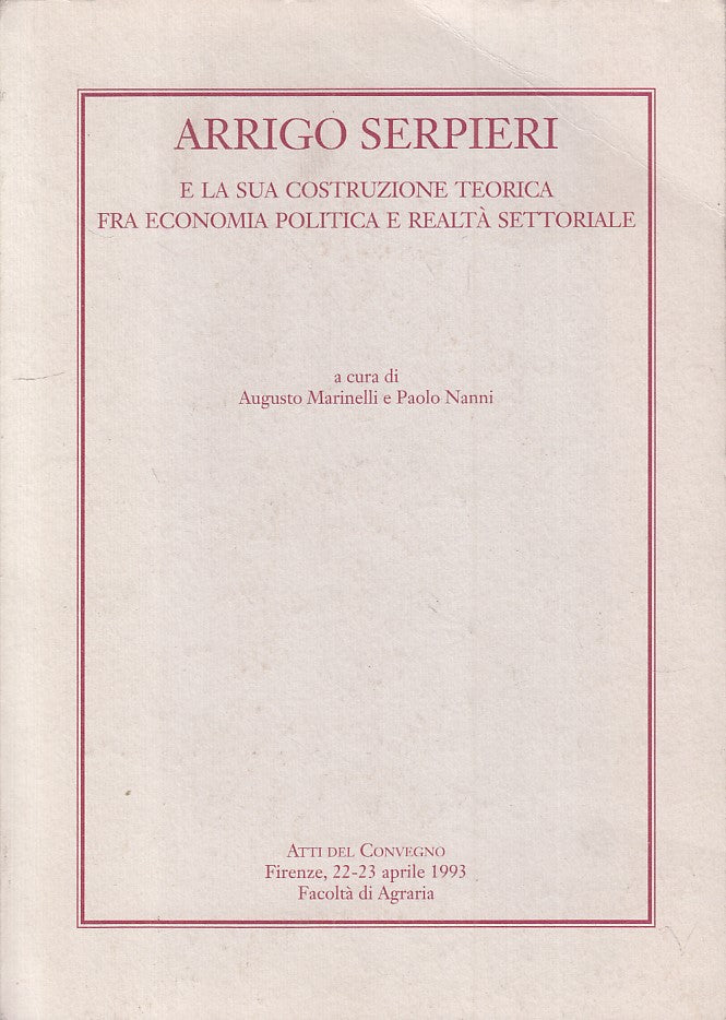 LS- ARRIGO SERPIERI COSTRUZIONE TEORICA -- FIRENZE --- 1993 - B - ZFS236