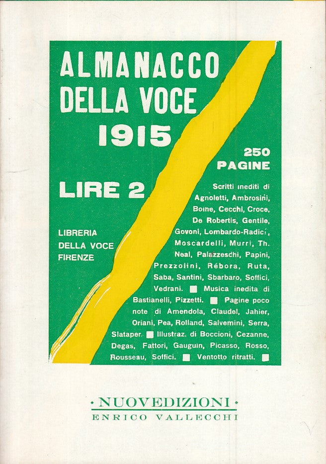 LS- ALMANACCO DELLA VOCE -- VALLECCHI - LIBRERIA FIRENZE -- 1915 - BS - ZFS401