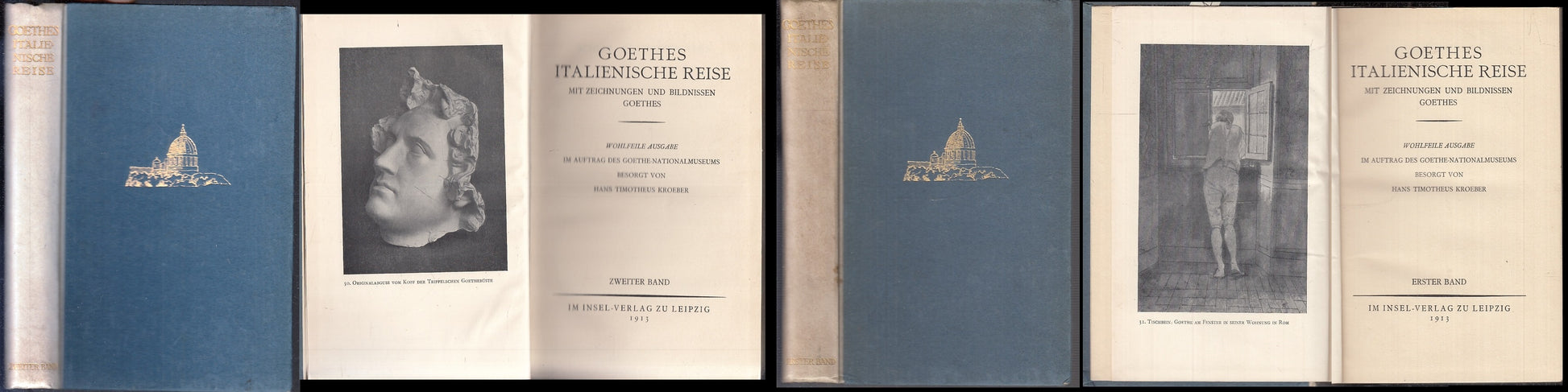 GOETHES ITALIENISCHE REISE 2 VOLUMI - GOETHE - ERSTER BAND--- 1913- C- XFS58