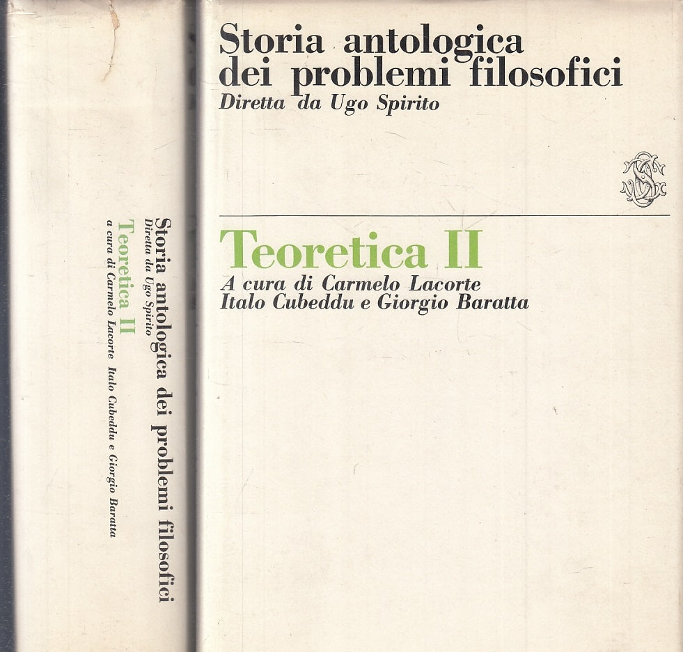LS- STORIA ANTOLOGICA PROBLEMI FILOSOFICI TEORETICA-- SANSONI--- 1968- CS-YFS736