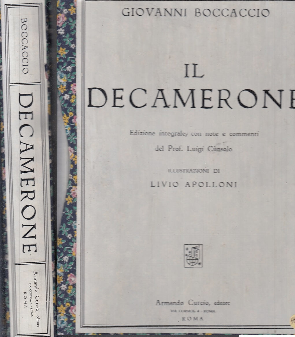 LN- IL DECAMERONE APOLLONI - GIOVANNI BOCCACCIO - CURCIO--- 1960- C- XFS999