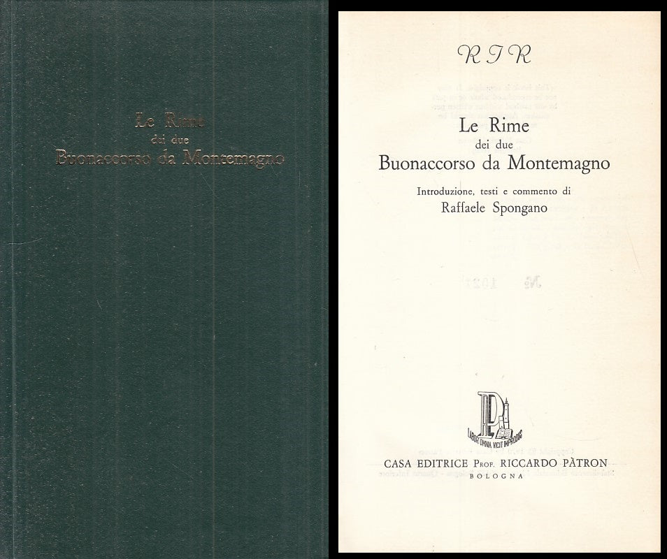 LN- LE RIME DEI DUE BUONACCORSO DA MONTEMAGNO -- PATRON --- 1970 - C - XFS124