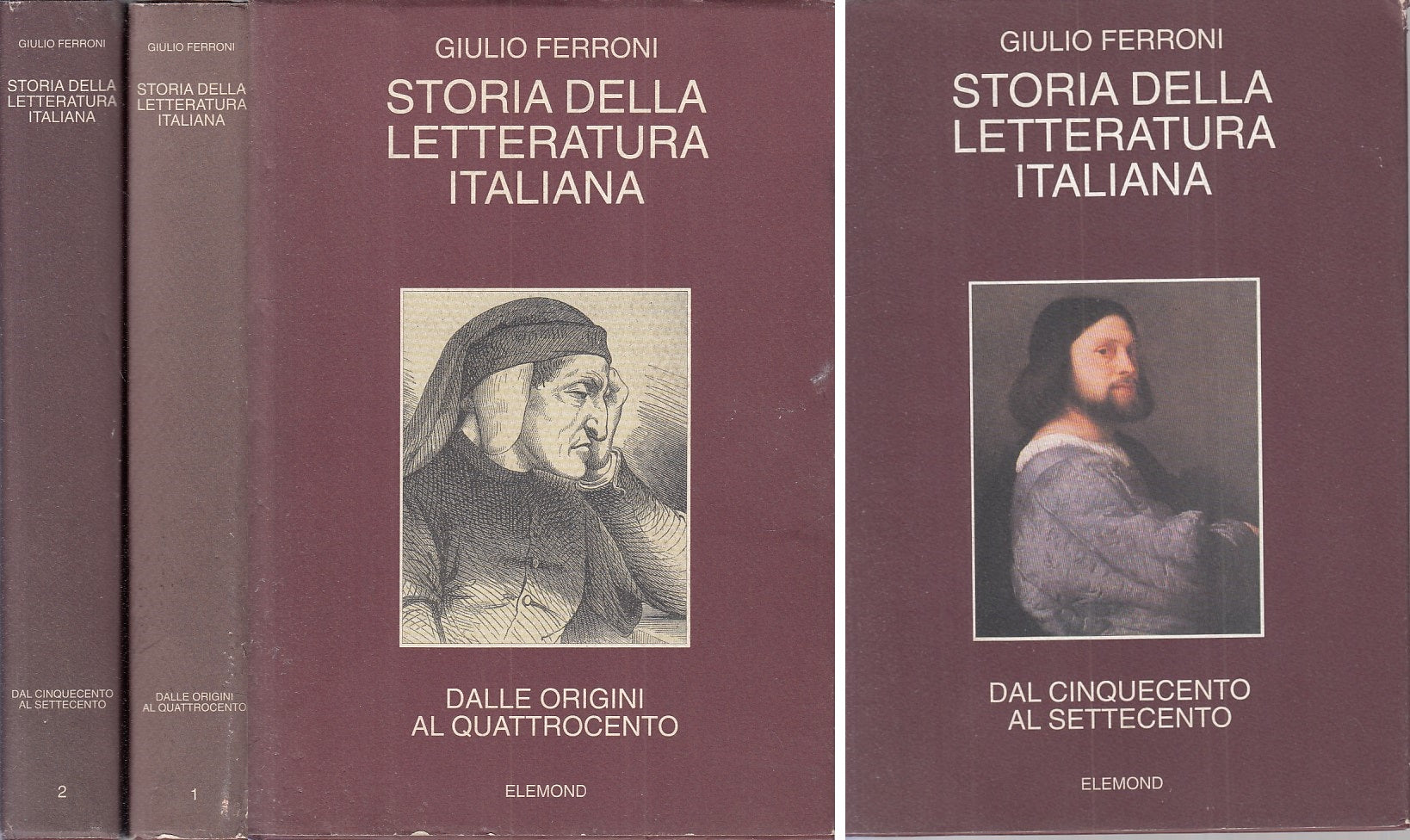 LS- STORIA LETTERATURA ITALIANA 2 VOLL.- FERRONI- ELEMOND CDE--- 1991- CS-XFS126