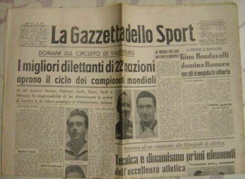 LR- QUOTIDIANO GAZZETTA SPORT MONDIALI CICLISMO 1948 LOTTO 14 NUMERI - S - DC959