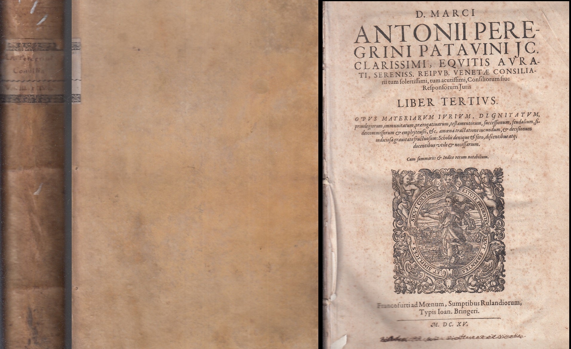 LH- CONSILIARII LIBER TERTIUS SEICENTINA- MARCI ANTONII PEREGRINI- 1615- C-YFS84