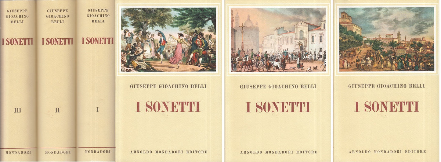 LN- I SONETTI 3 VOLL.- GIUSEPPE GIOACHINO BELLI- MONDADORI--- 1978 - CS - XFS999