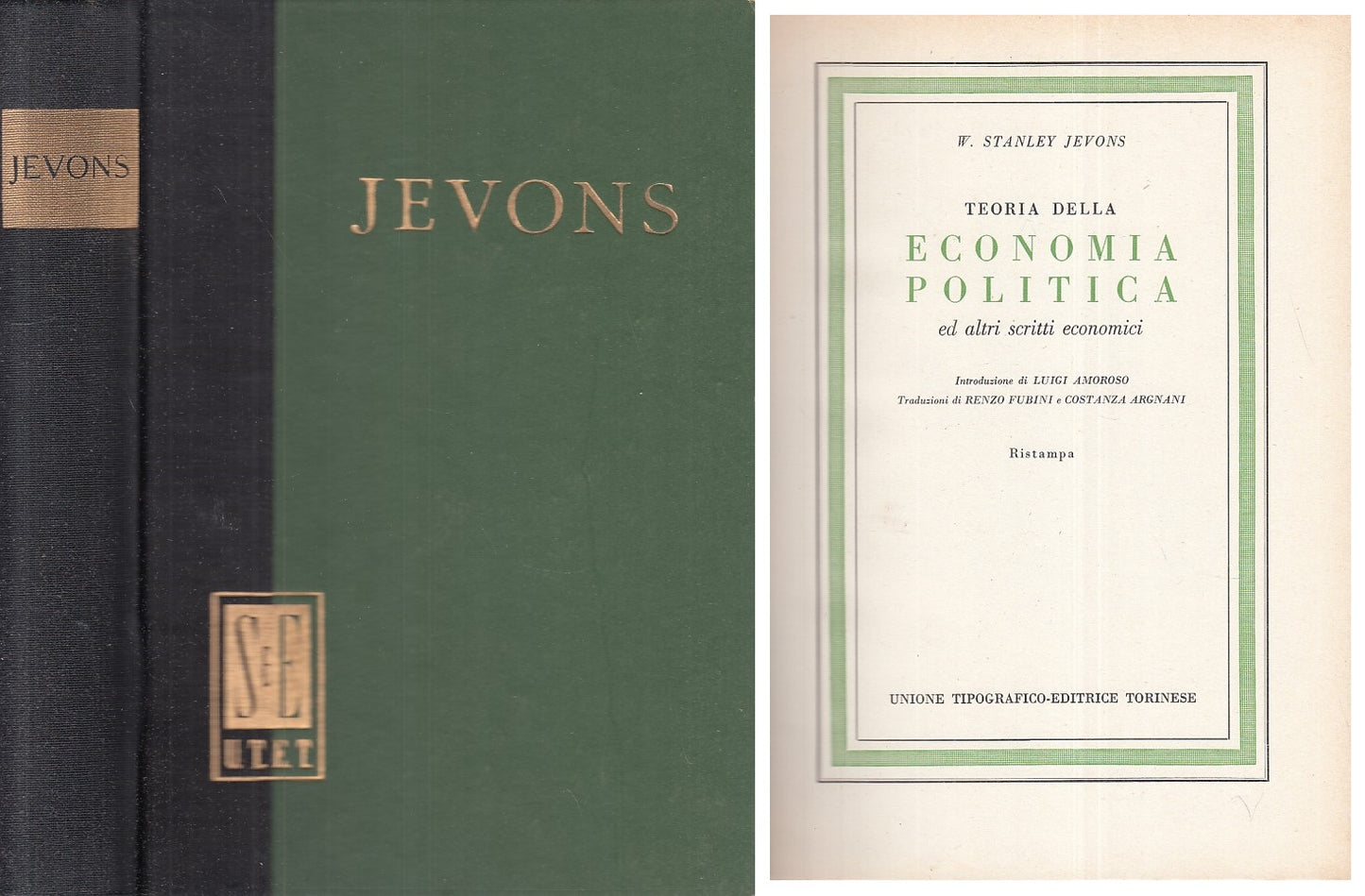 LS- TEORIA DELLA ECONOMIA POLITICA - JEVONS - UTET --- 1959 - C - XFS999