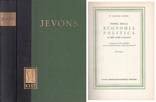 LS- TEORIA DELLA ECONOMIA POLITICA - JEVONS - UTET --- 1959 - C - XFS999