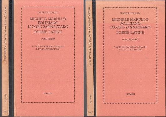 LN- POESIE LATINE 1/2 - POLIZIANO MARULLO - EINAUDI - RICCIARDI-- 1976- B- XFS