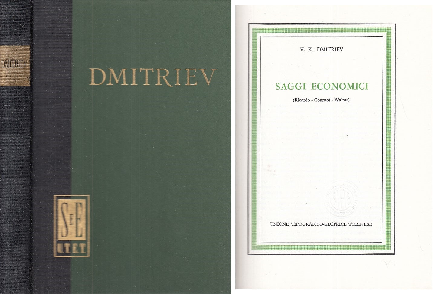 LS- SAGGI ACONOMICI RICCARDO COURNOT WALRAS- DMITRIEV- UTET--- 1972 - C - XFS999