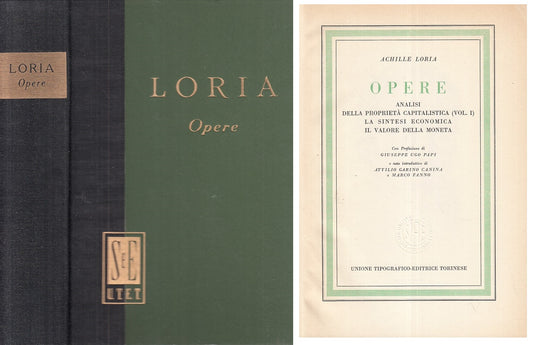 LS- OPERE ANALISI PROPRIOETA' CAPITALISTICA - LORIA - UTET --- 1957 - C - XFS999
