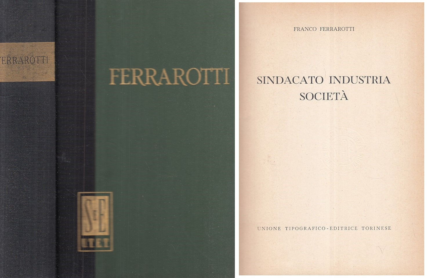 LS- SINDACATO INDUSTRIA SOCIETA' - FERRAROTTI - UTET --- 1968 - C - XFS999
