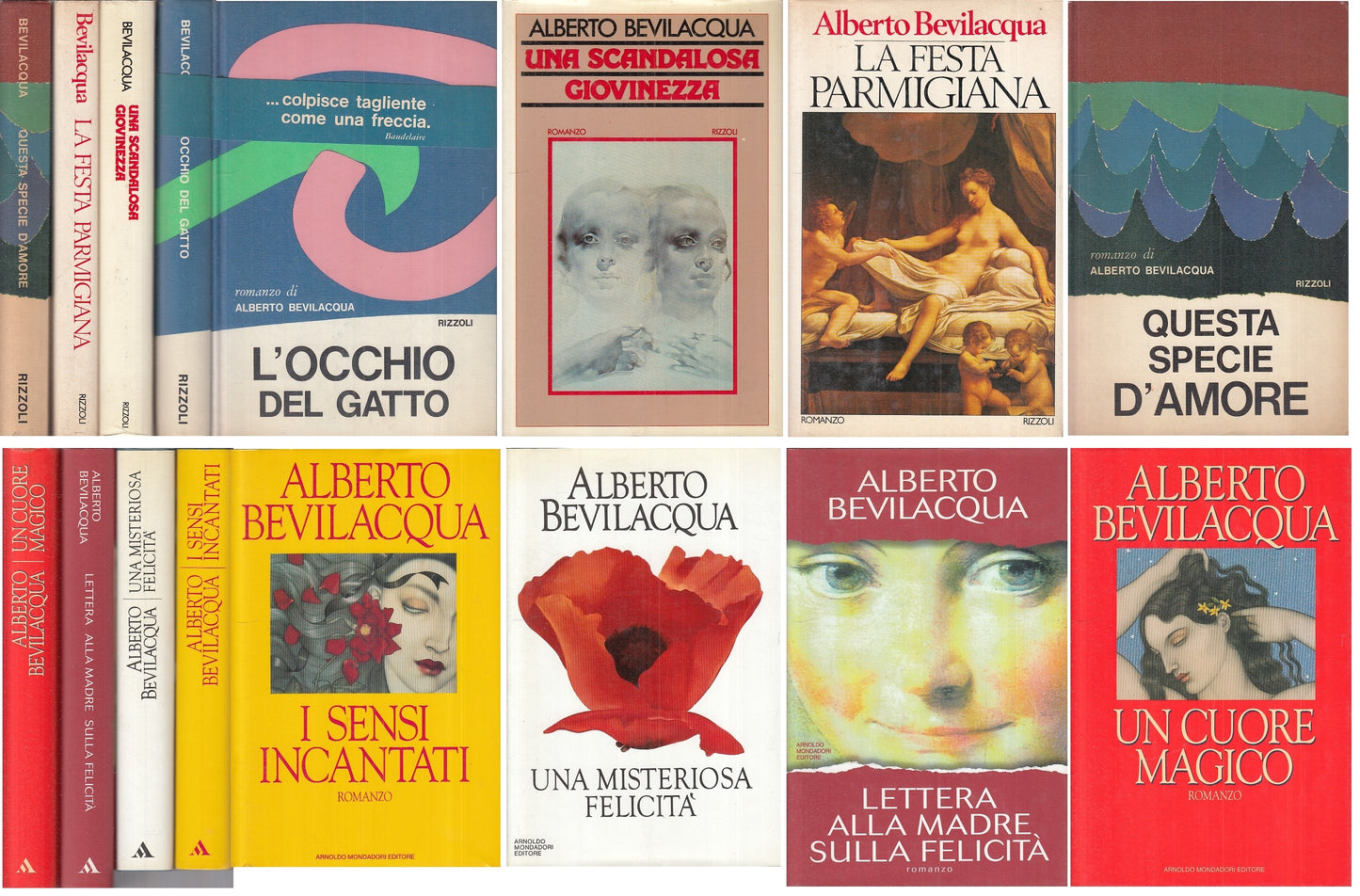 LN- LOTTO 8 ROMANZI- ALBERTO BEVILACQUA- RIZZOLI MONDADORI--- 1968 - CS - YFS253