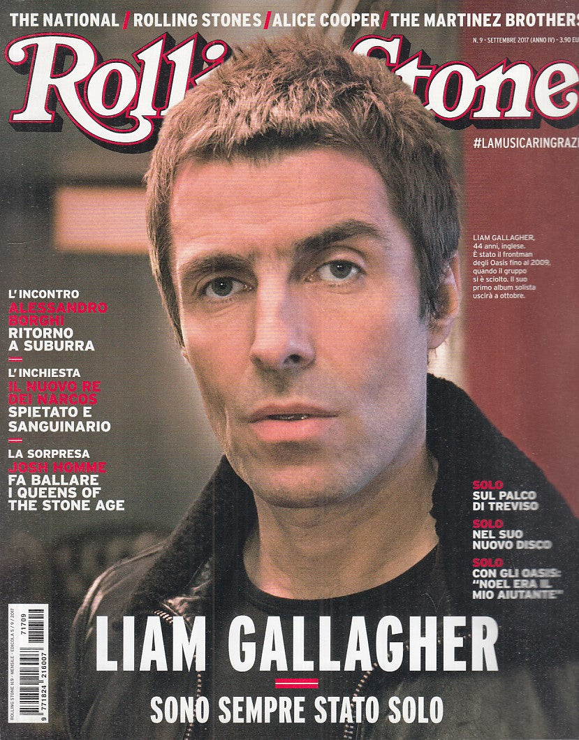 LR- RIVISTA MAGAZINE ROLLING STONE N.9 LIAM GALLAGHER ----- 2017 - B - YFS999