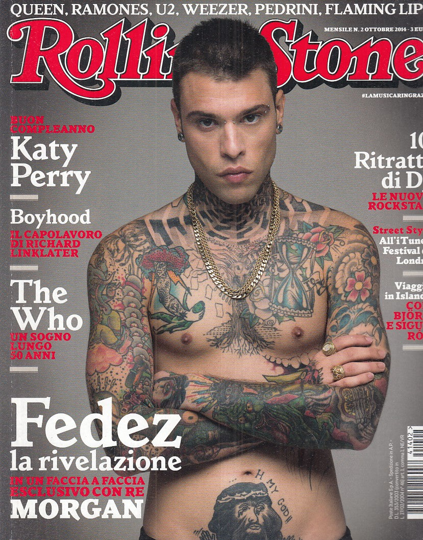 LR- RIVISTA MAGAZINE ROLLING STONE N.2 FEDEZ KATY PERRY ----- 2014 - B - YFS999