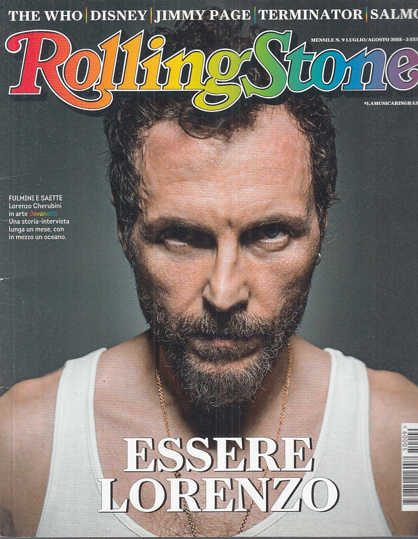 LR- RIVISTA MAGAZINE ROLLING STONE N.9 LORENZO JOVANOTTI ----- 2015 - B - YFS999