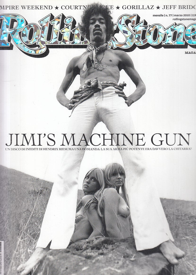 LR- RIVISTA MAGAZINE ROLLING STONE N.77 JIMI'S MACHINE GUN----- 2010- B - YFS999