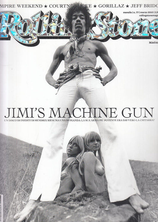 LR- RIVISTA MAGAZINE ROLLING STONE N.77 JIMI'S MACHINE GUN----- 2010- B - YFS999
