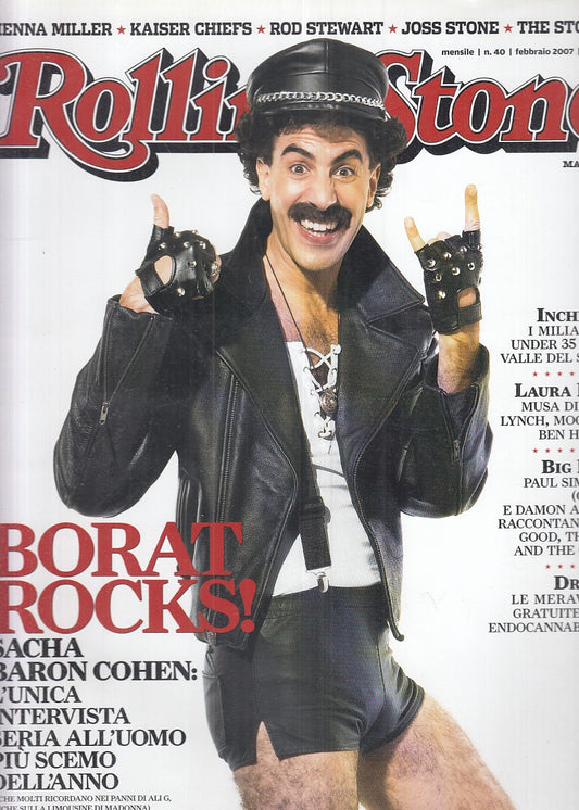 LR- RIVISTA MAGAZINE ROLLING STONE N.40 BORAT SIENNA ----- 2007 - B - YFS999