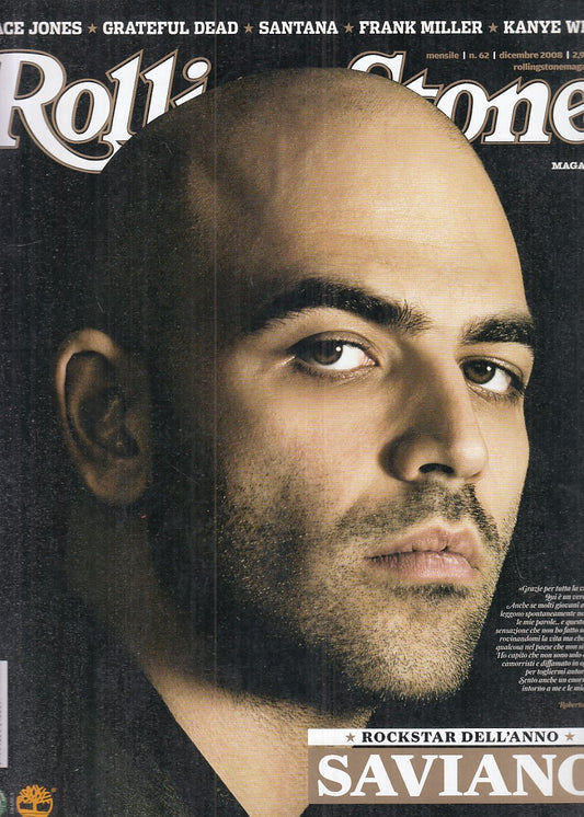 LR- RIVISTA MAGAZINE ROLLING STONE N.62 SAVIANO SANTANA ----- 20108 - B - YFS999