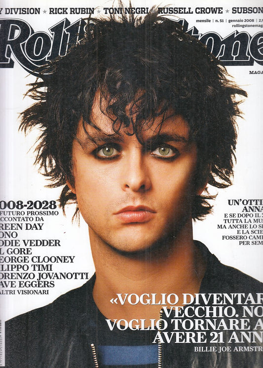 LR- RIVISTA MAGAZINE ROLLING STONE 51 BILLIE JOE ARMSTRONG----- 2008- B - YFS999