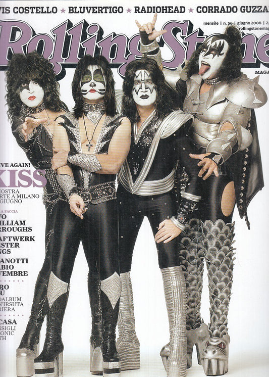 LR- RIVISTA MAGAZINE ROLLING STONE N.56 KISS COSTELLO ----- 2008 - B - YFS999