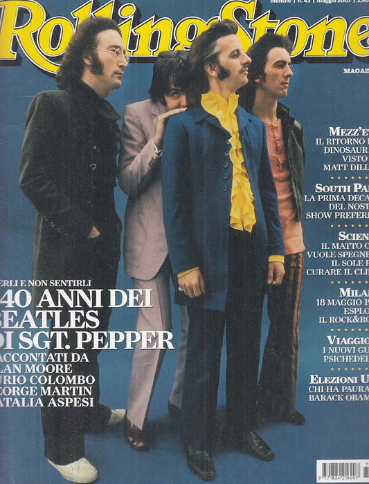 LR- RIVISTA MAGAZINE ROLLING STONE N.43 BEATLES MIKA ----- 2007 - B - YFS999