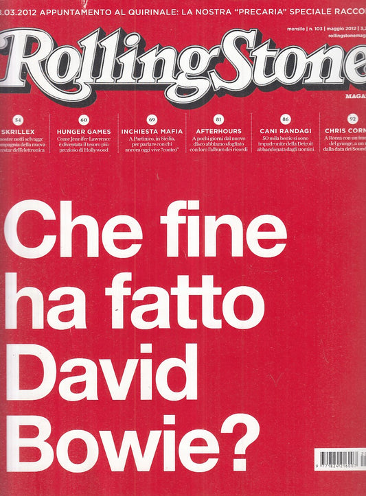 LR- RIVISTA MAGAZINE ROLLING STONE N.103 DAVID BOWIE ----- 2012 - B - YFS999
